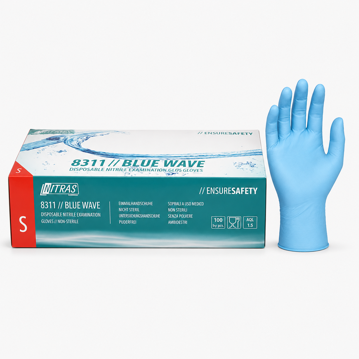 Nitril Einweghandschuhe 8311 "BLUE WAVE" | 100er Box