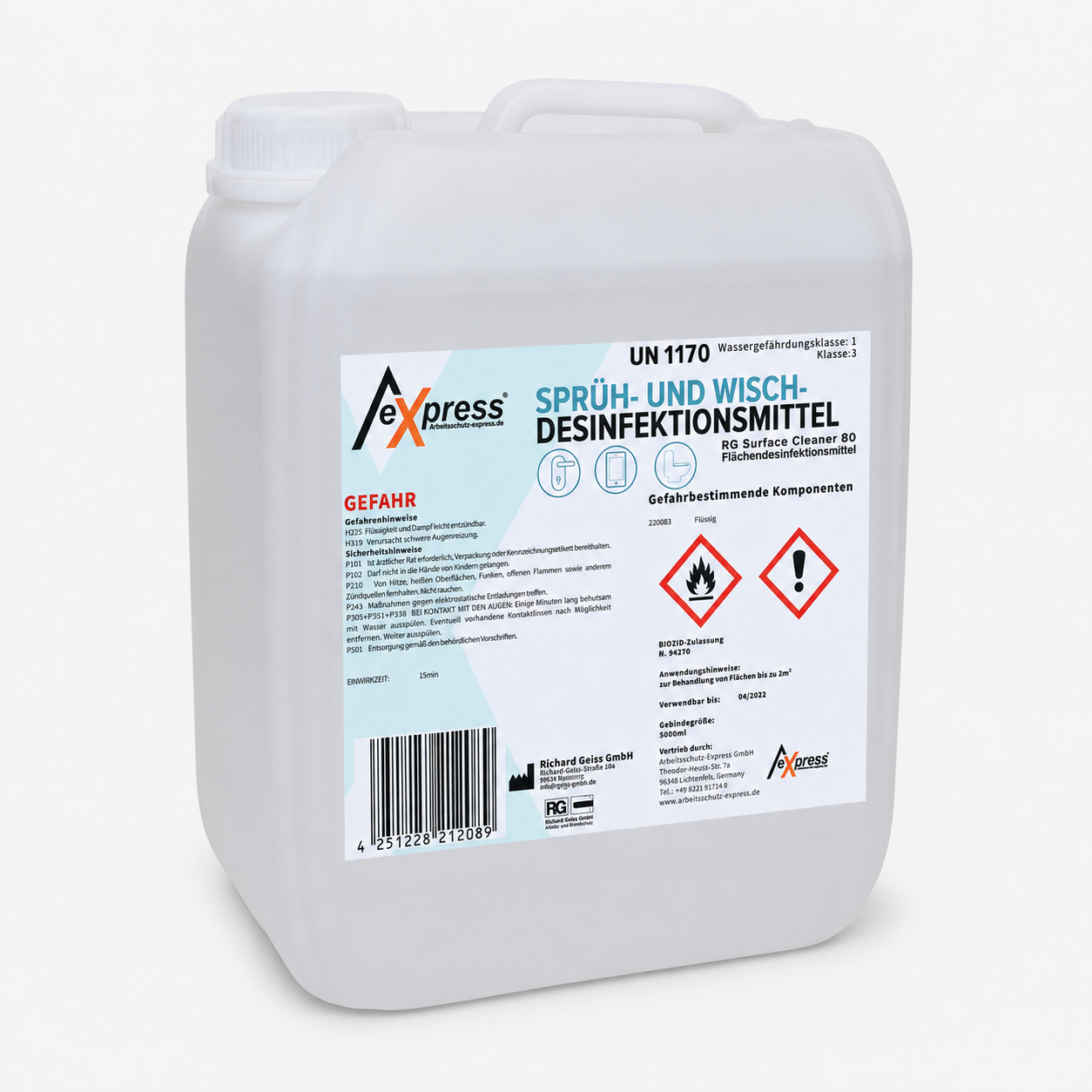 Sprüh- & Wischdesinfektion "BASIC" neutral | 5L-Kanister