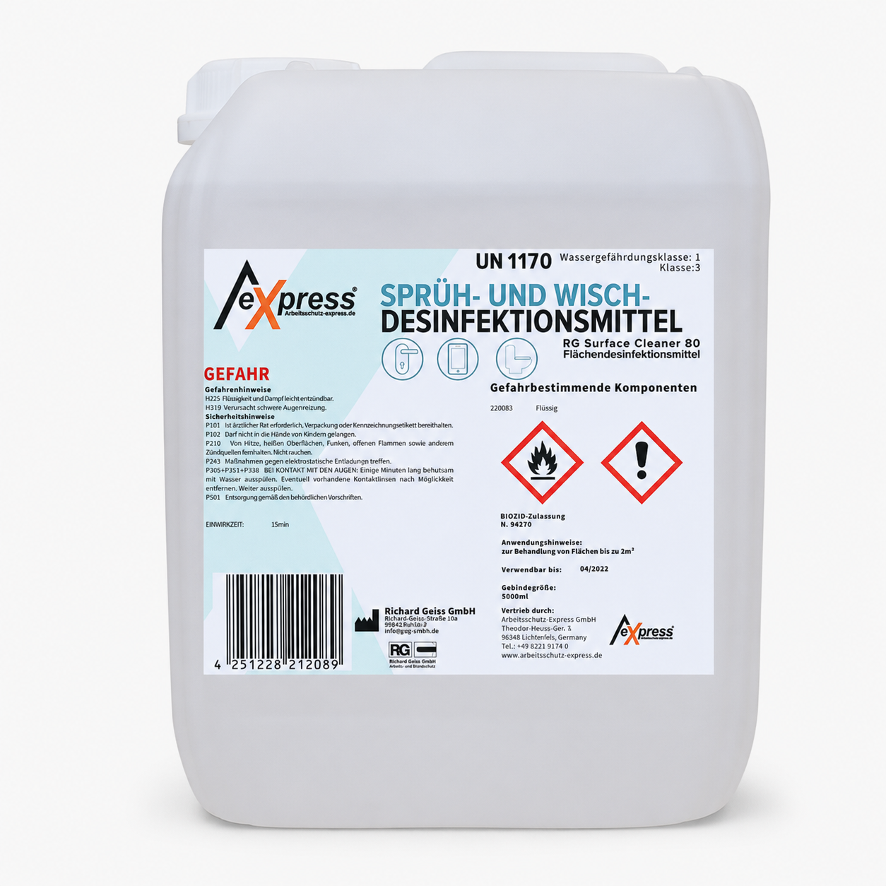 Sprüh- & Wischdesinfektion "BASIC" neutral | 5L-Kanister